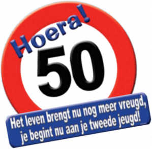 verkeersbord dj 50ste verjaardag